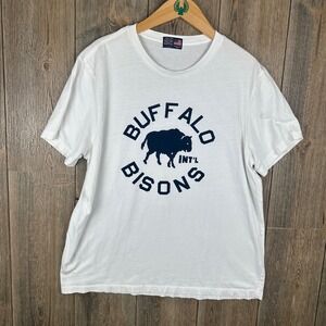 Ebbets Field Flannels Buffalo Bisons Graphic Tee Shirt J.Crew Large Baseball